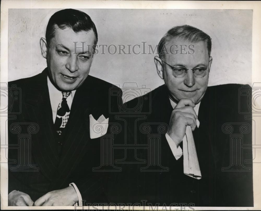 1946 Press Photo J.W. Ehlich and Judge Herbert C.Kaufman in Forgery Trial. - Historic Images