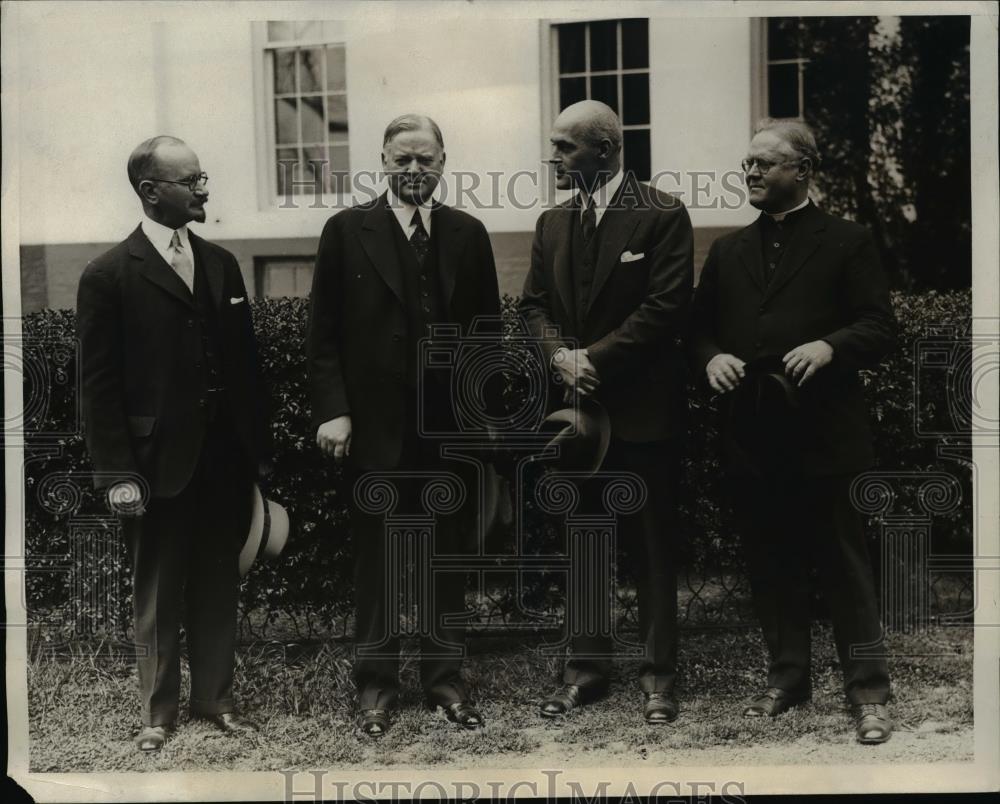 1930 Press Photo Hospital Executives meet with President Hoover at White House. - Historic Images