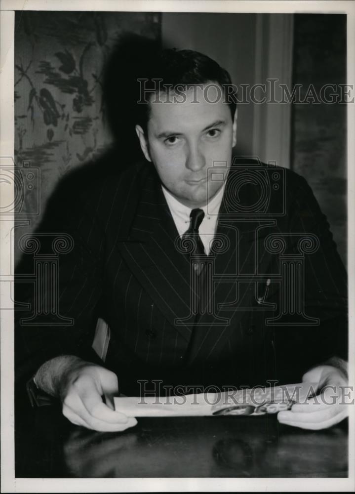 1938 Press Photo Boston Mass Leo Curley campaigns for father James Curley - Historic Images