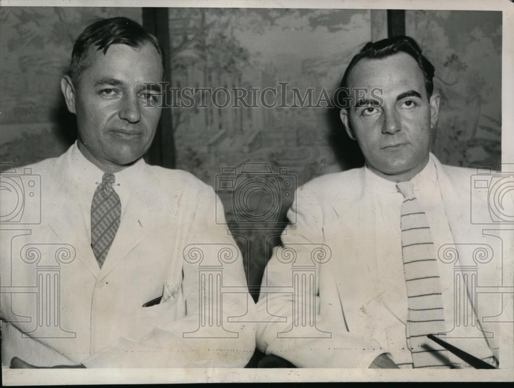 1936 Press Photo Charles Taft &amp; Ralph W. Robey aid Gov.Alfred Landon in Campaign - Historic Images