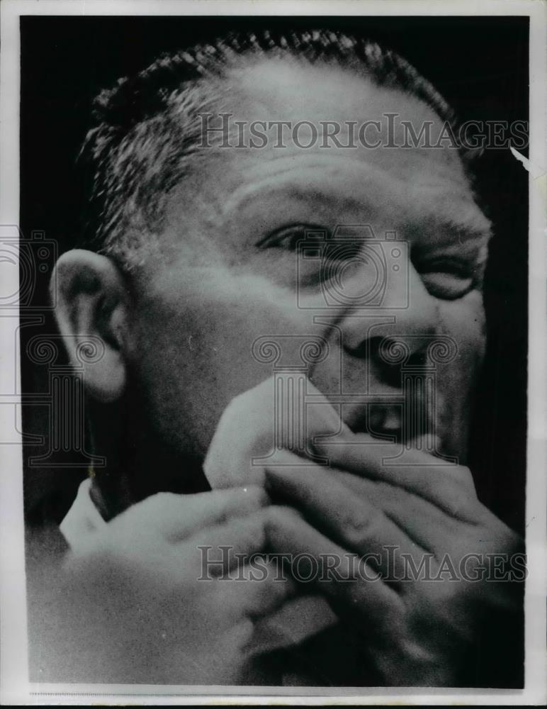 1966 Press Photo James Hoffa, Teamsters President introduces Union Officers. - Historic Images