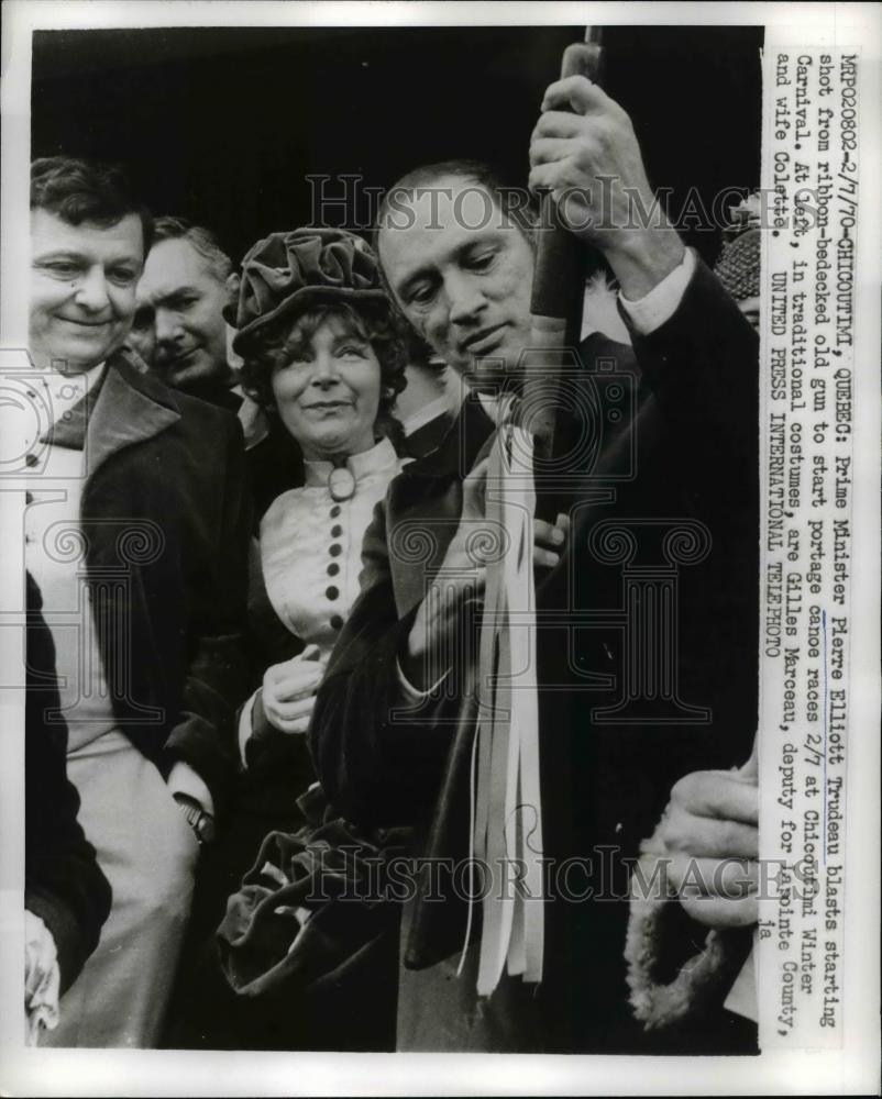 1970 Press Photo Chicoutimi, Quebec Prime Minister Pierre Elliott Trudeau Here. - Historic Images