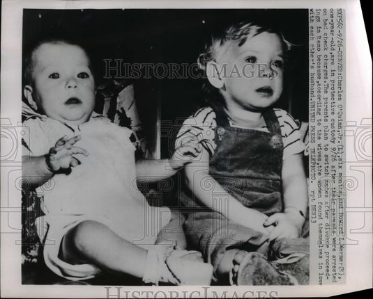 1952 Press Photo Charles O'Quinn, Jr.Howard L Werner parents arrested - Historic Images