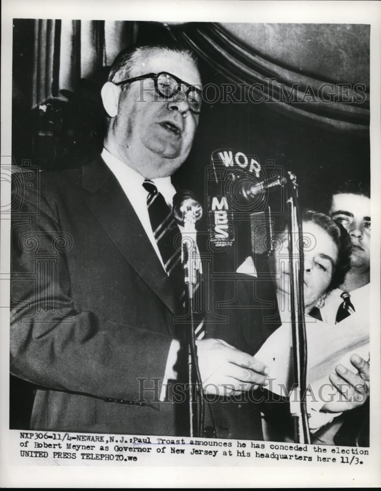 1953 Press Photo Newark New Jersey, Robert Meyner Governor - Historic Images
