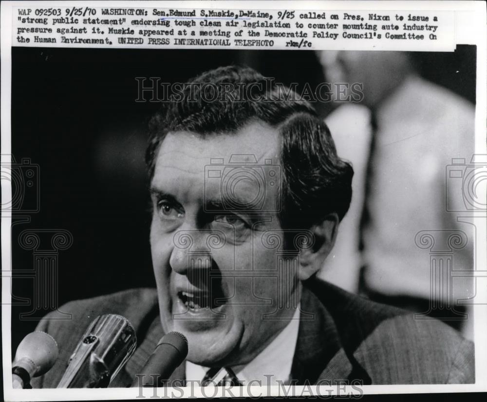 1970 Press Photo Senator Edmund Muskie Democrat from Maine - Historic Images