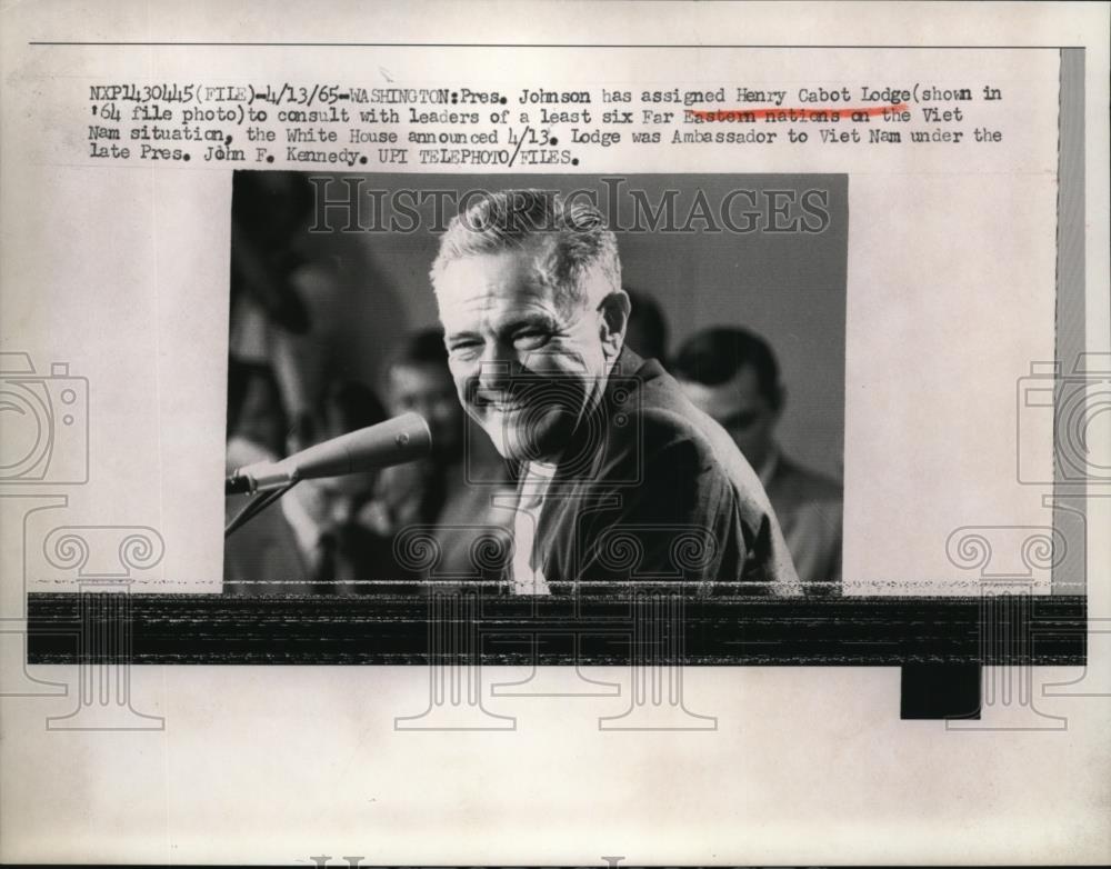 1965 Press Photo Henry Cabot Lodge U.S. Ambassador to Vietnam. - Historic Images