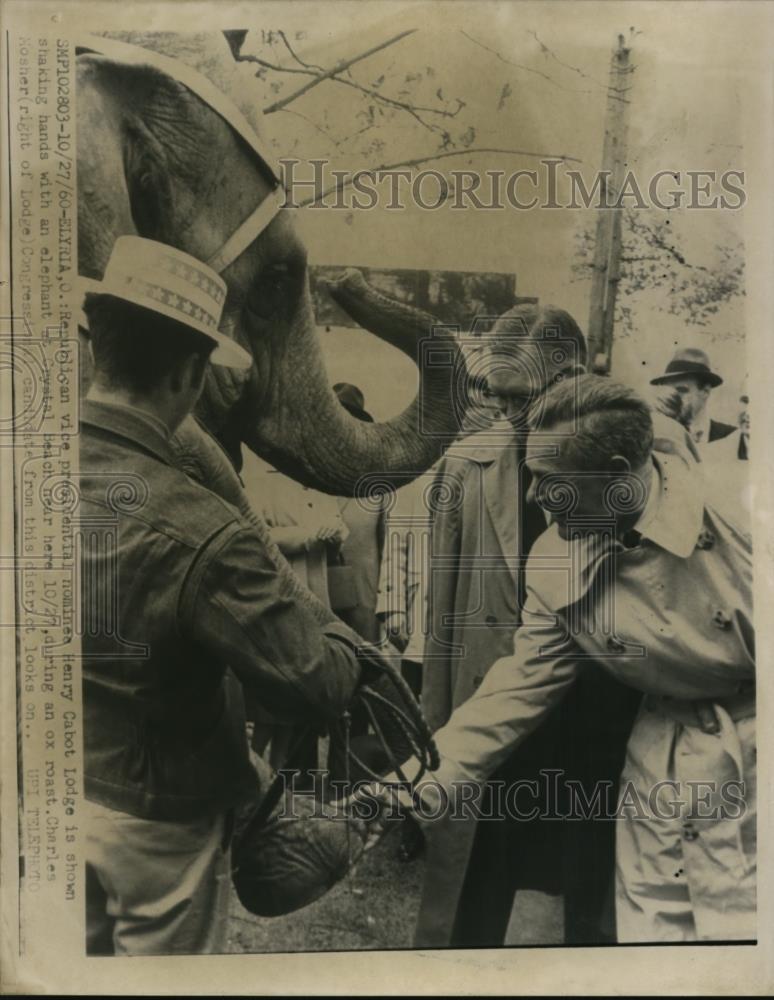 1960 Press Photo GOP VP nominee Henry Cabot Lodge at an ox roast in Elyria NY - Historic Images
