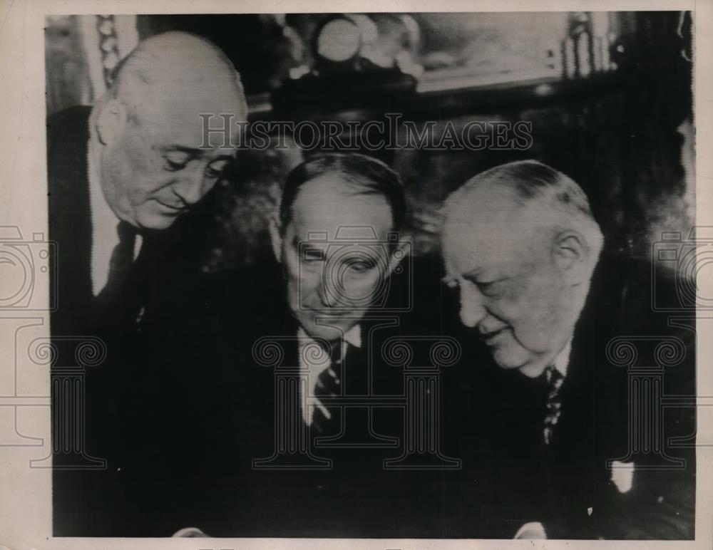 1937 Press Photo Congressmen Bertrand Snell, William B. Bankhead, Sam Rayburn - Historic Images