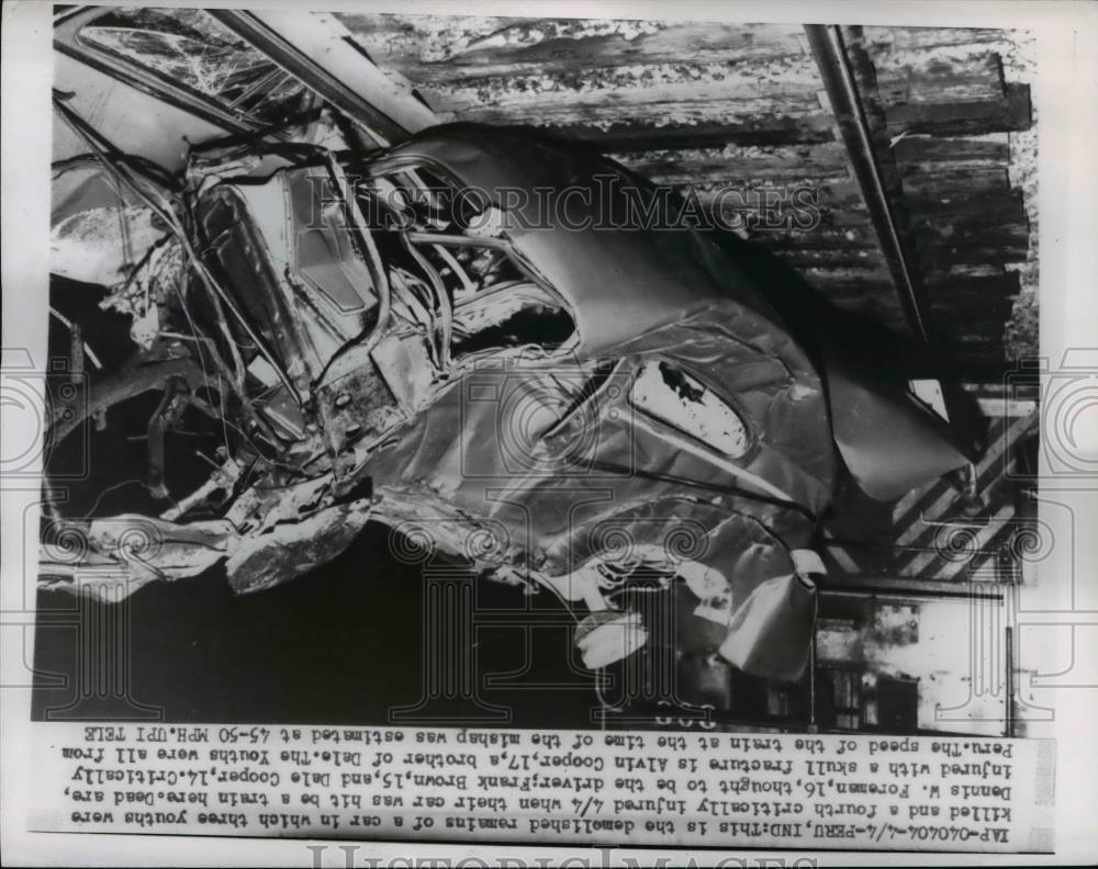 1959 Press Photo train and car collision that killed three in Peru Indiana - Historic Images