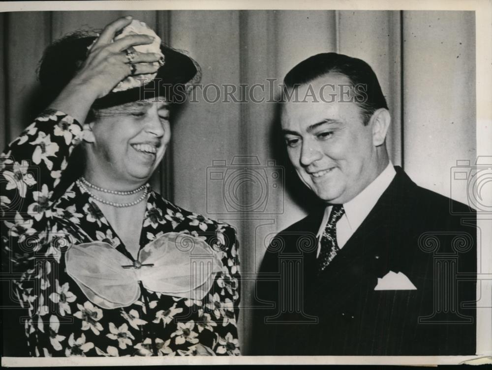 1939 Press Photo Dallas Texas, Mrs Franklin D Roosevelt And Pappe Lee Daniel. - Historic Images