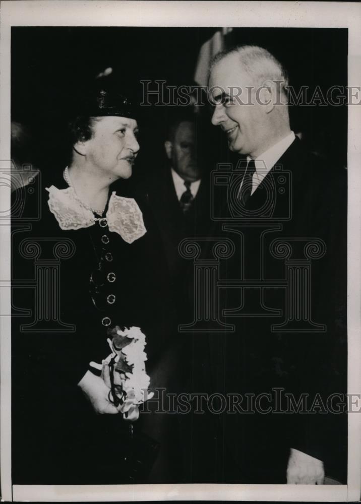 1938 Press Photo Atlantic City New Jersey Frances Perkins And Phillip Murray. - Historic Images