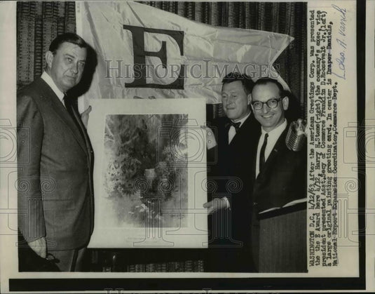 1961 Press Photo American Greetings Corp. E Award Harry Stone, Franklin D. - Historic Images
