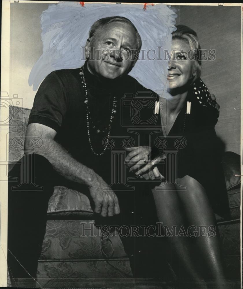 1969 Wire Photo Actor Mickey Rooney and his seventh wife, Caroline Hock - Historic Images