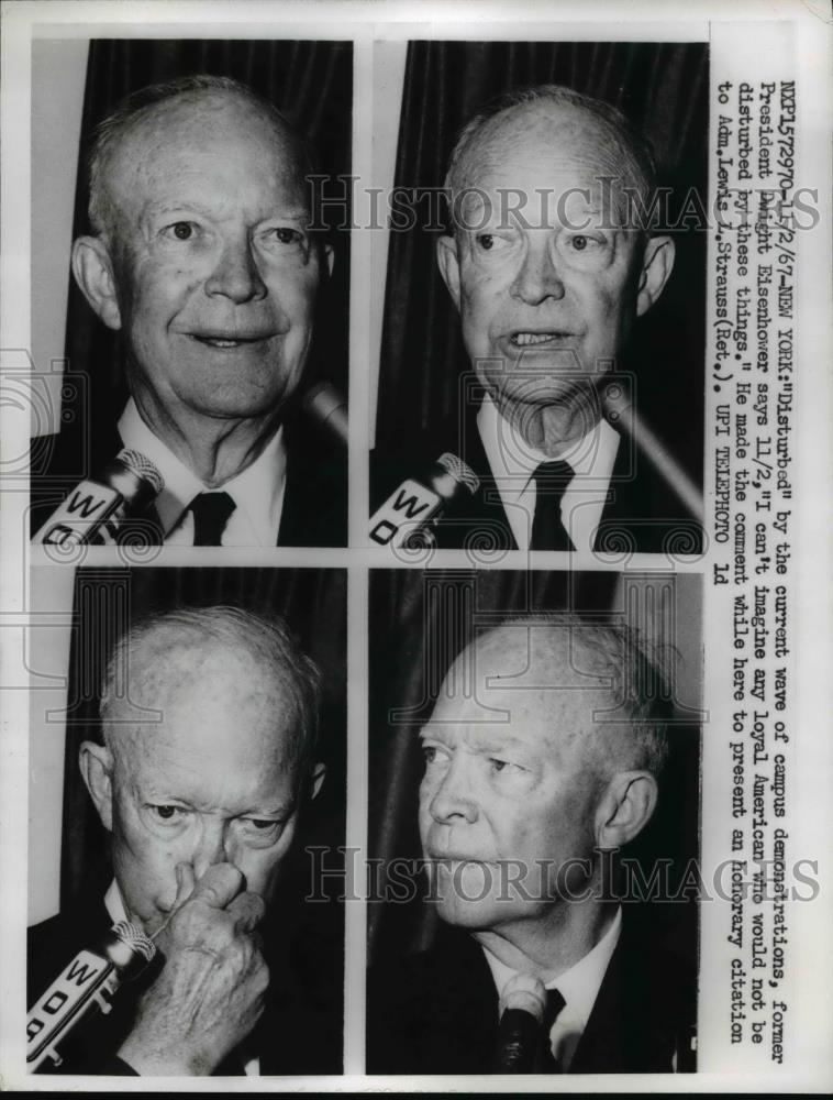 1967 Press Photo Former President Eisenhower at NYC speech - Historic Images