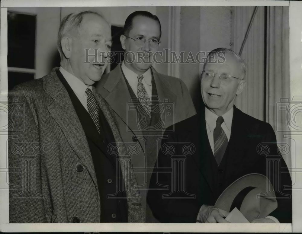 1943 Press Photo Farming Leaders Ezra T. Benson, H.E. Babcock, Albert S. Goss - Historic Images