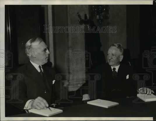 1931 Press Photo JW Pole Controller of Currency & Senator Carter Glass - Historic Images