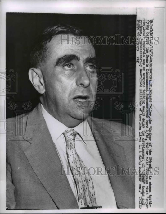 1958 Press Photo Dr Edward Teller, "Father of H-Bomb" Scientist - Historic Images