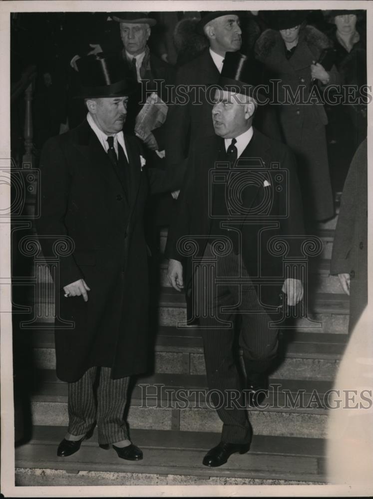 1936 Press Photo NY Governor Herbert Lehman & editor Roy Howard in NYC - Historic Images