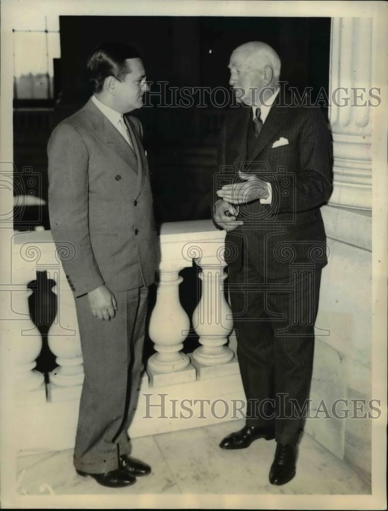 1933 Press Photo Julius Silver Speaks to James Stewart President James Stewart C - Historic Images