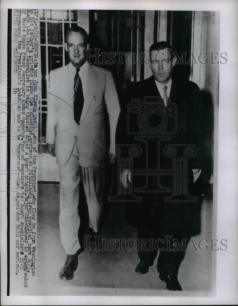 1955 Press Photo Major John Eisenhower son of President &amp; press secy J Hagerty - Historic Images