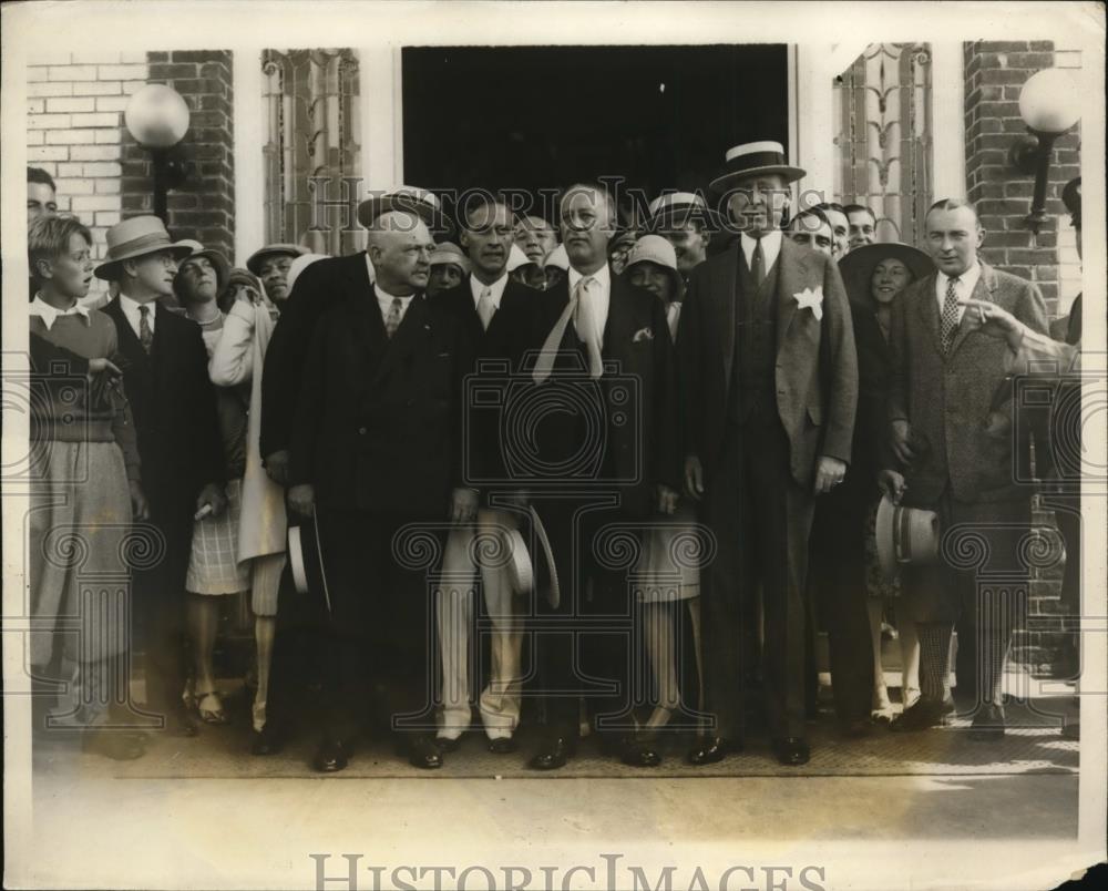 1928 Press Photo Governor &amp; Mrs Alfred Smith of NY at Governors Day Reviews Troo - Historic Images