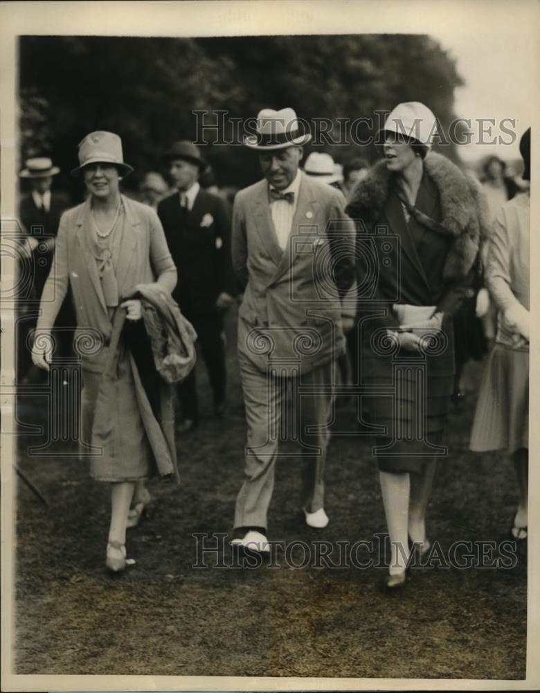 1927 Press Photo Mrs.Goadby and family at Intl. Polo Matches at Meadow Brook L.I - Historic Images