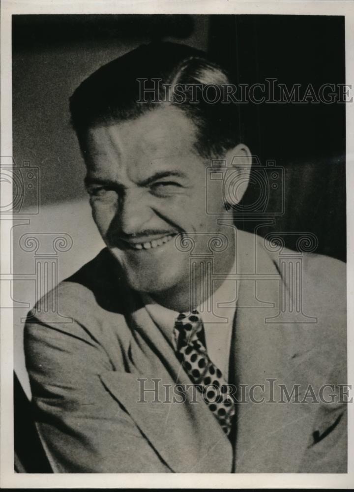 1938 Press Photo Frank Bell Dade County Fla publicity director lost on a cruise - Historic Images