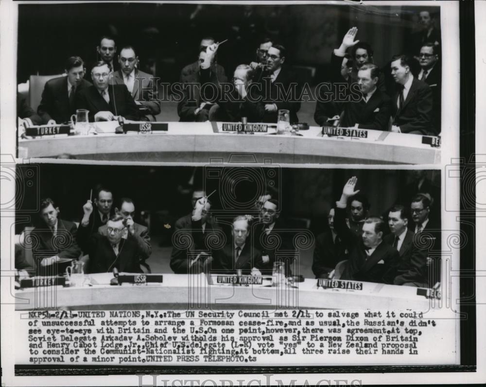 1955 Press Photo UN Security Council meets to salvage a Formosan cease fire - Historic Images