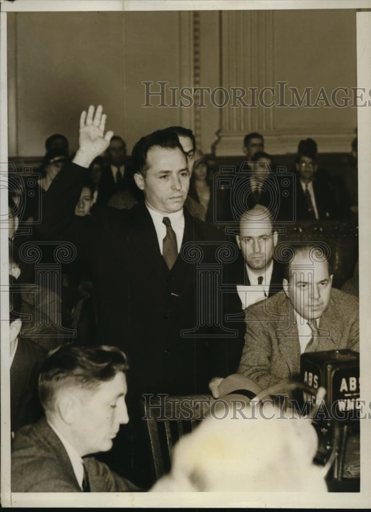 1934 Press Photo Manuel Martinez engineer from Morro Castle at Federal Inquiry - Historic Images