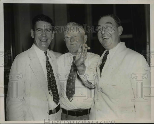 1937 Press Photo Vice President John Garner, Earl Wiseman, and RL Montgomery - Historic Images