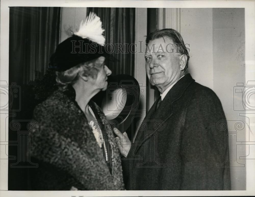 1940 Press Photo Idaho Senator William E. Borah &amp; Wife - Historic Images