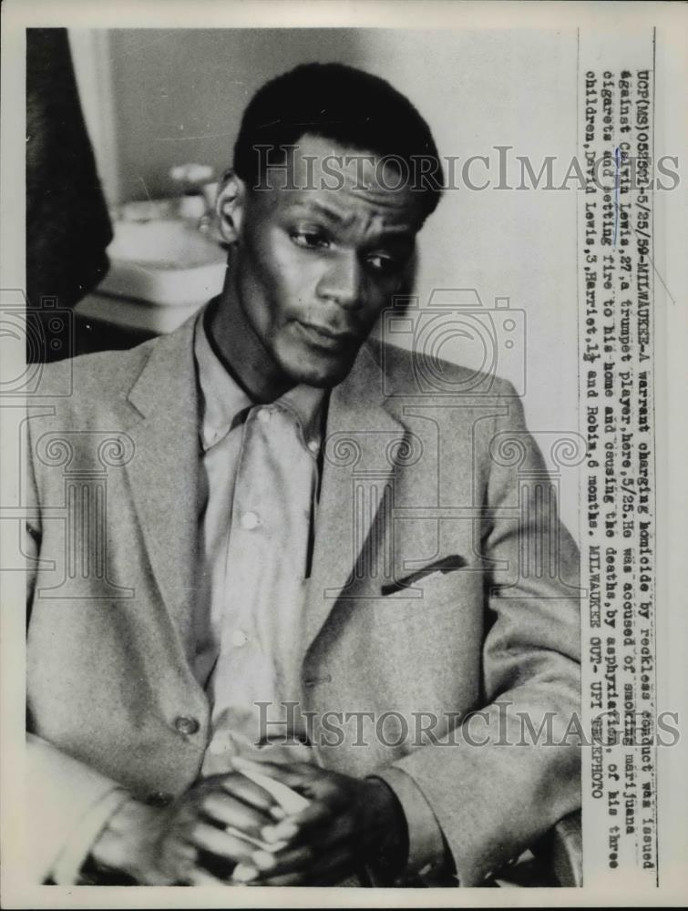 1959 Press Photo Calvin Lewis charged with homicide by reckless intent, - Historic Images