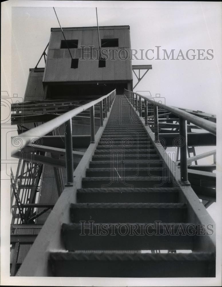 1959 Press Photo Stairway to top of production shaft. - Historic Images