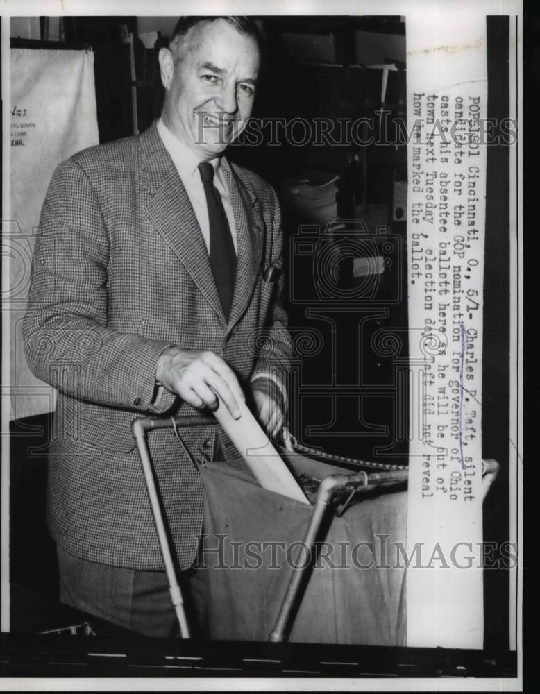 1958 Press Photo Charles P. Taft Candidate GOP Nomination for Governor - Historic Images