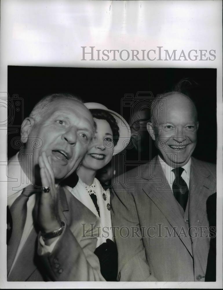 1955 Press Photo President Eisenhower &amp; CA Governor Knight and his wife - Historic Images