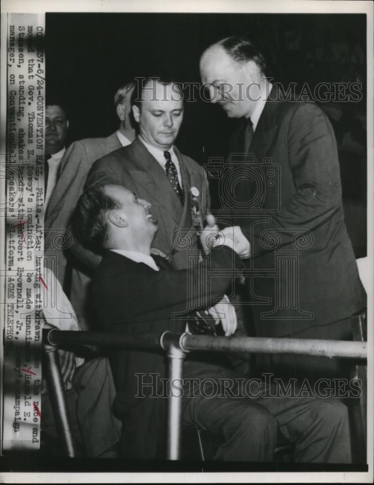 1948 Press Photo Governor Thomas Dewey GOP Convention in Philadelphia - Historic Images