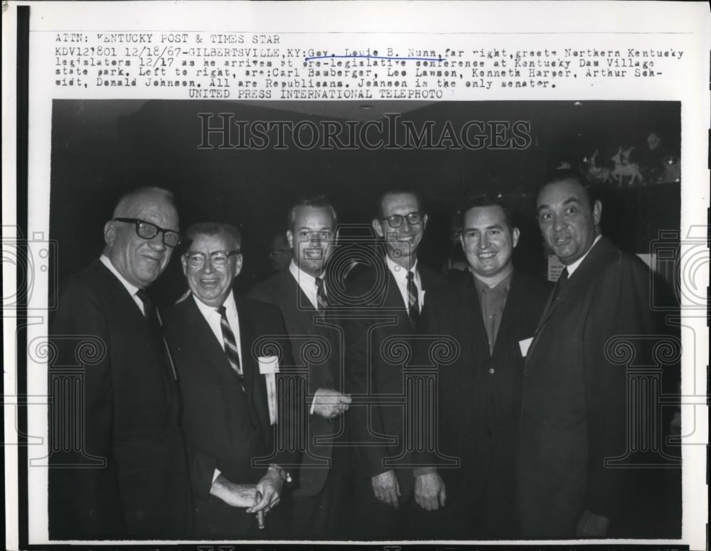 1967 Press Photo Gov. Louie B. Nunn, Carl Bauberger, Lee Lawson, Kenneth Harver - Historic Images