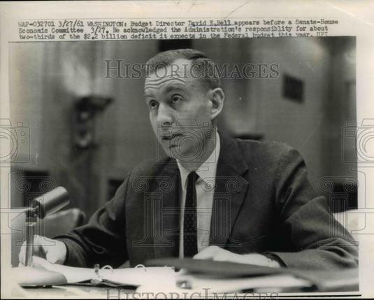 1961 Press Photo David E Bell Appears Before Senate-House Committee - nee58420 - Historic Images