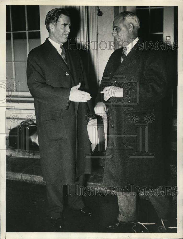 1936 Press Photo Secretary of Agriculture Henry A Wallace and Chester Davis - Historic Images