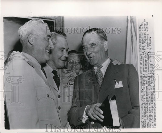 1953 Wire Photo Gen. Twining as Air Chief of Staff, sworn in Capitoloffice - Historic Images