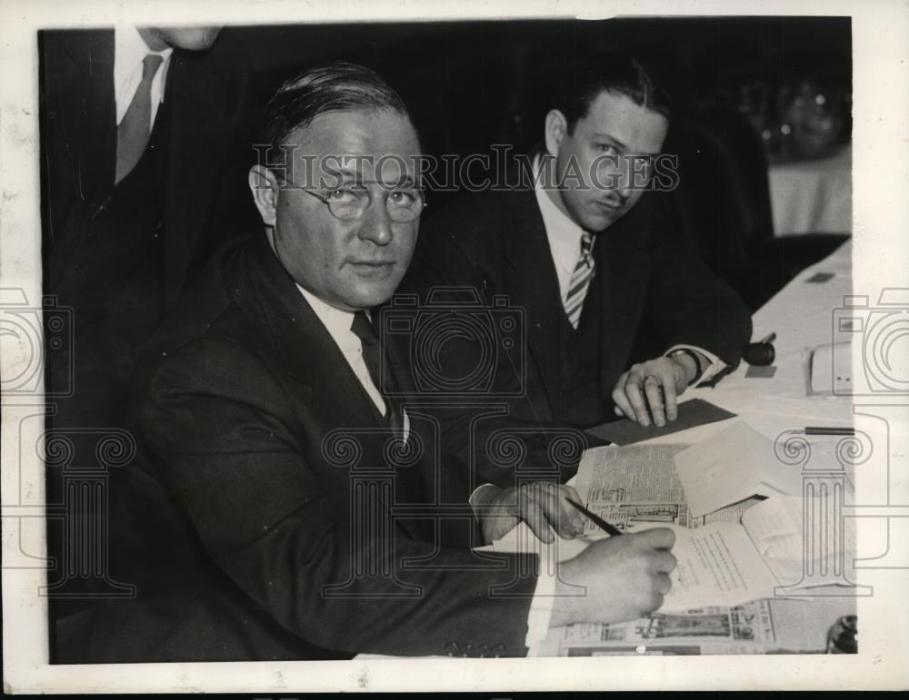 1934 Press Photo J Davis Stern publisher of Philadelphia Record,Paul French - Historic Images