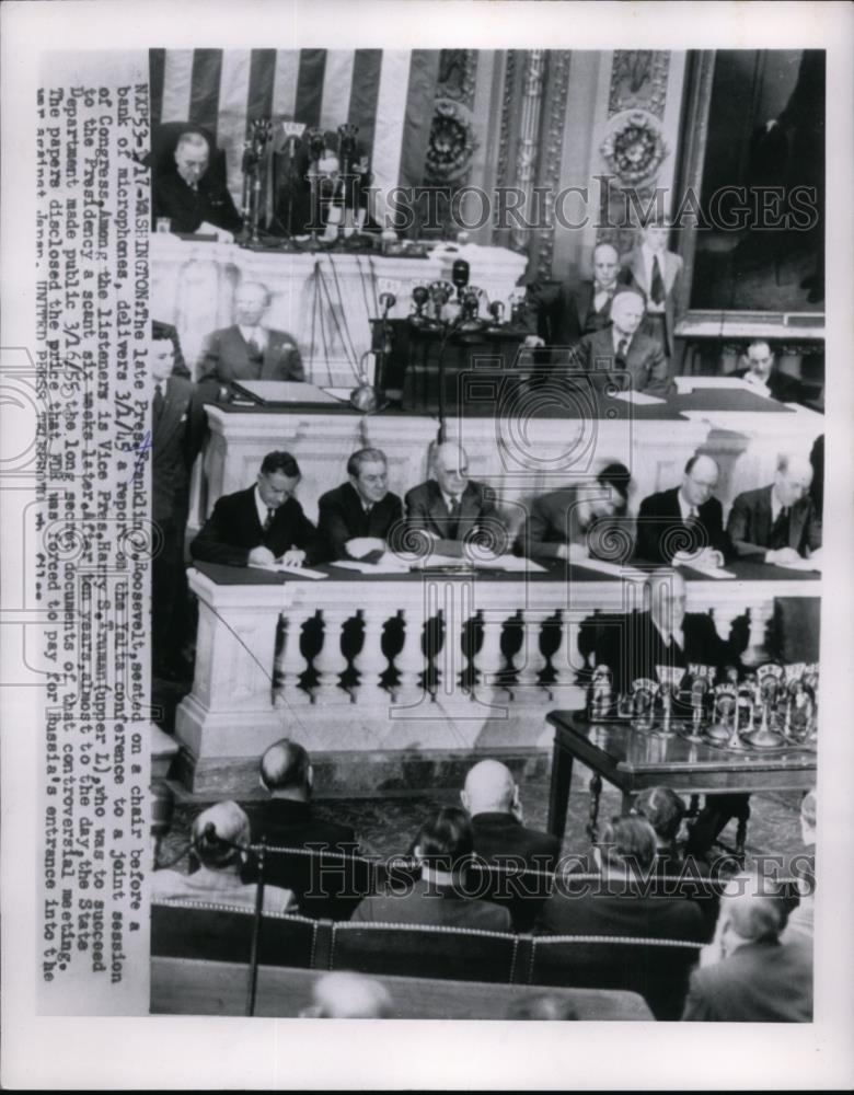 1945 Press Photo President Franklin D Roosevelt, VP Harry Truman in DC - Historic Images