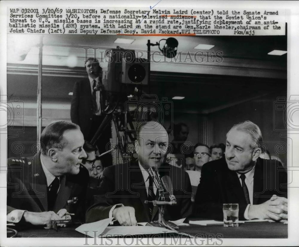 1969 Press Photo Melvin Laird, Sec. of Defense at Nationally televised Audience. - Historic Images