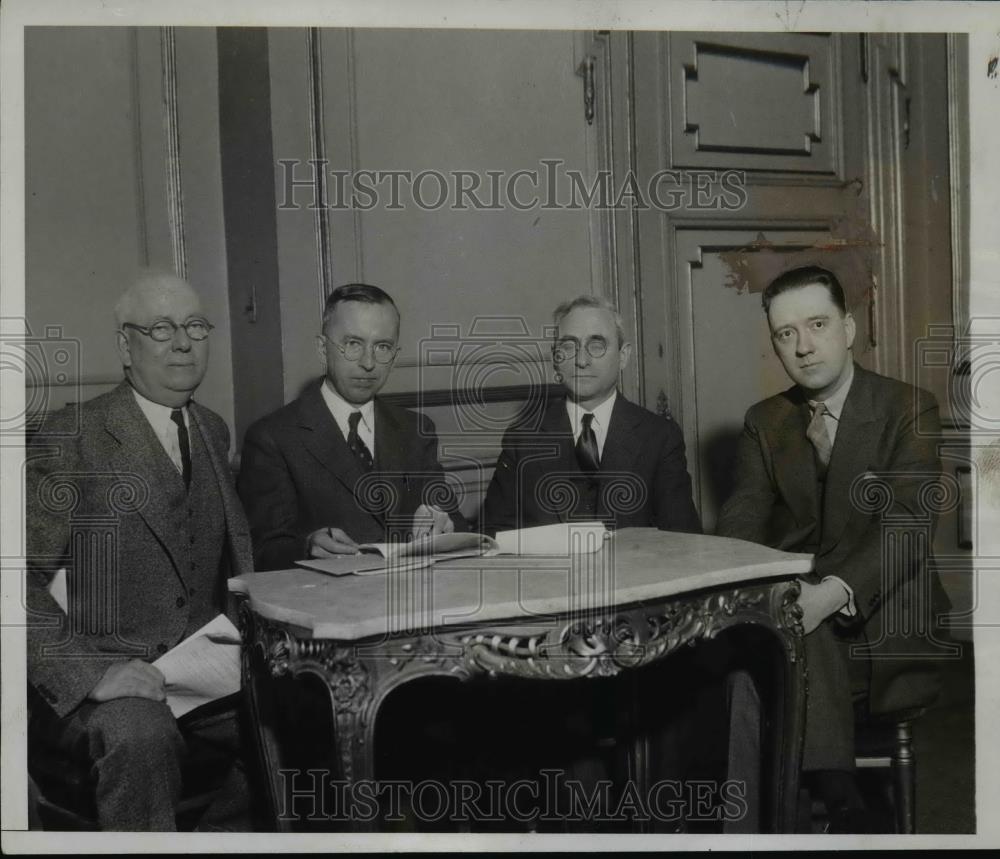 1934 Press Photo Luther Stewart, Roger Wells, Leonard White, And Harvey Walker - Historic Images