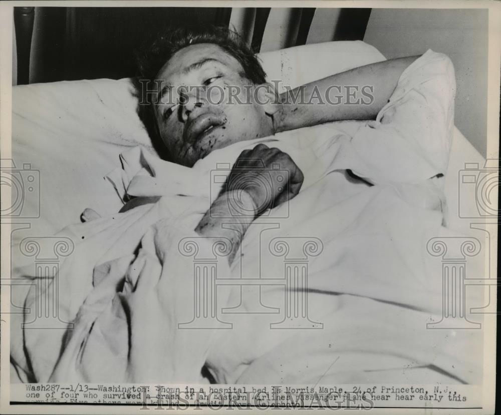 1948 Press Photo Morris Maple survivor of plane crash at a Washington hospital - Historic Images