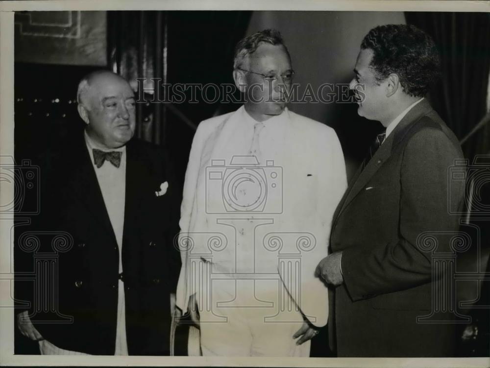 1936 Press Photo Gov. Alf Landon visited by Illinois Republican Leaders. - Historic Images