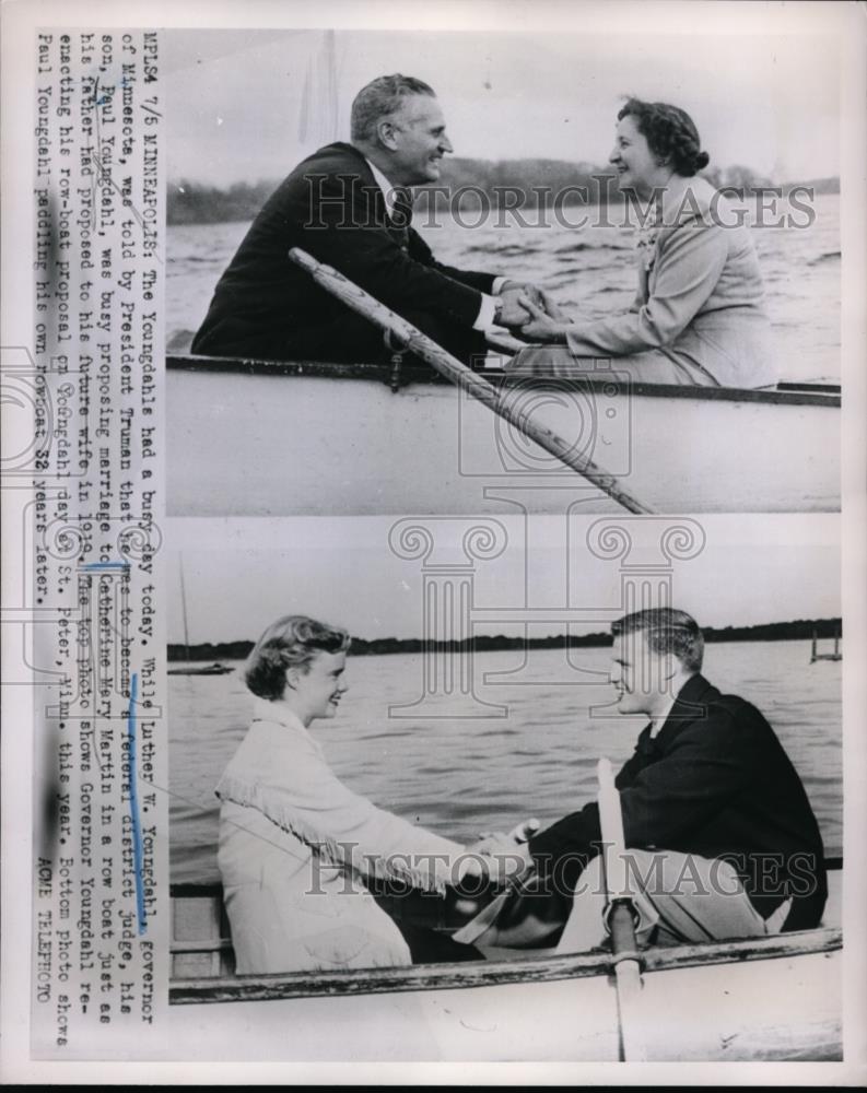 1951 Press Photo MN Governor Luther Youngdahl &amp; son Paul, CM Martin - nee88435 - Historic Images