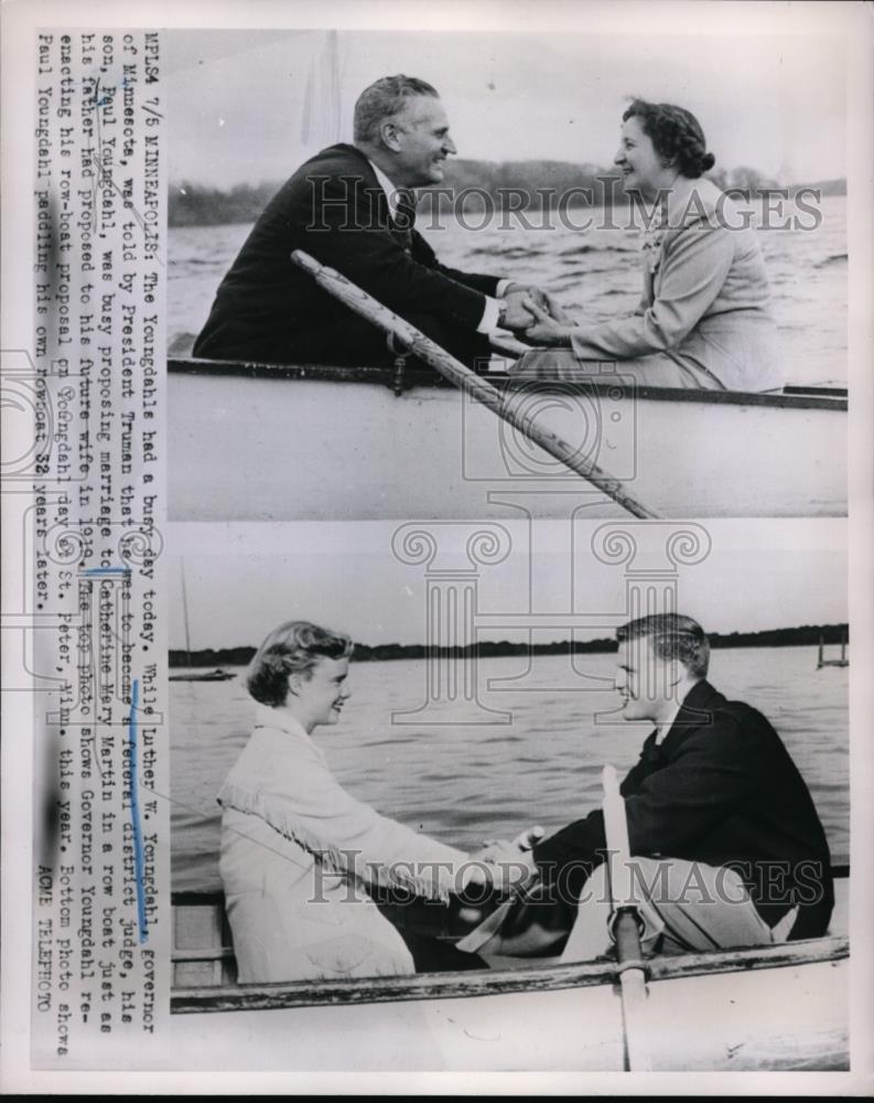 1951 Press Photo MN Governor Luther Youngdahl & son Paul, CM Martin - nee88435 - Historic Images