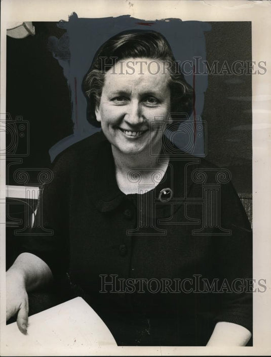 1964 Press Photo Mrs Sherman Dye Vice Pres.of the Cleveland Hts.Univ. Hts.School - Historic Images
