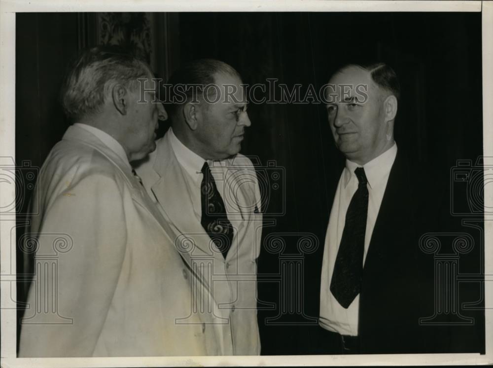 1937 Press Photo Senator William King of Utah, Warren Austin of VT &amp; Ed Burke - Historic Images